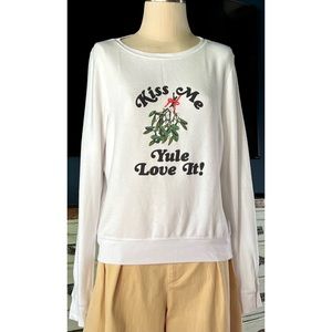 Wildfox Kiss Me Holiday Sweatshirt M
